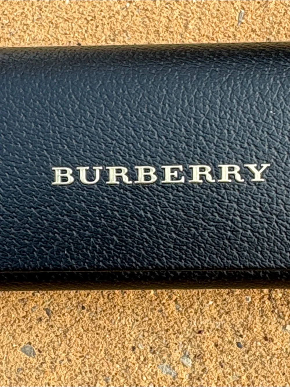 Burberry Eyeglasses Sunglasses Black Faux Leather Hard Case with Gold Logo
